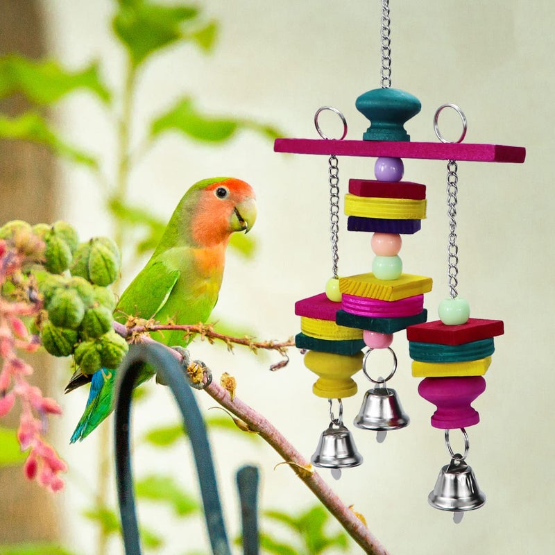 Litewoo Bird Parrot Parakeet Toys, Colorful Bite Wood Swing Toy for Small Medium Parakeet Cockatiel Budgie Cockatoo Macaw Conure Parrotï¼ˆCï¼‰ - Image 5
